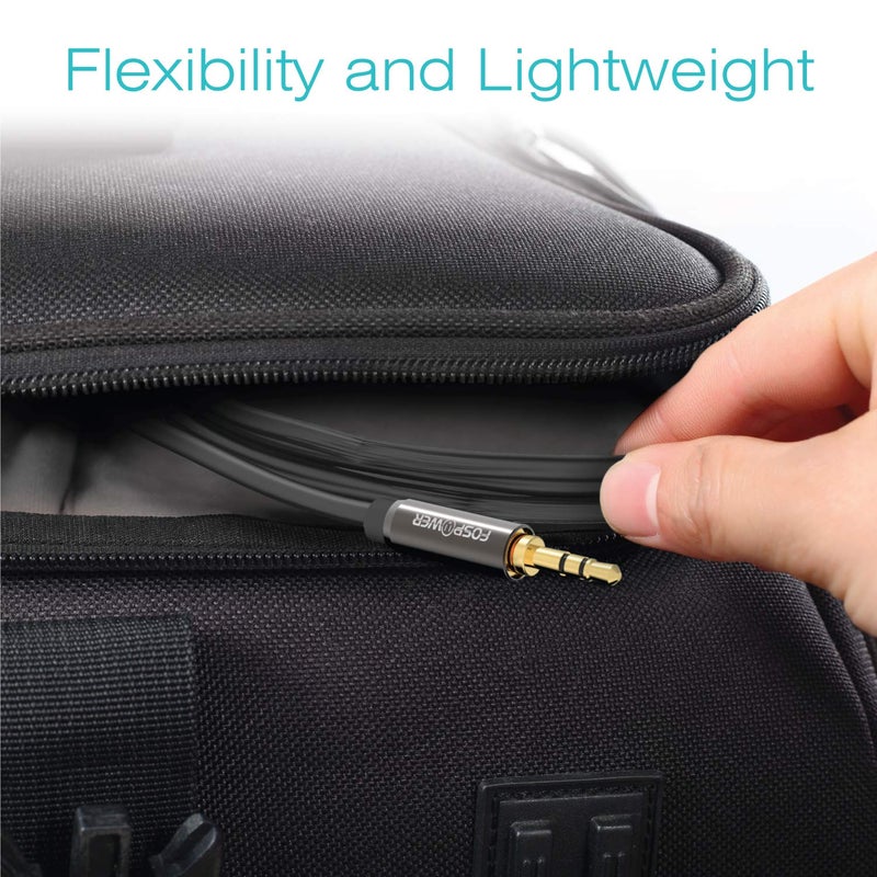 FosPower Audio Cable (1 FT), Stereo Audio 3.5mm Auxiliary Short Cord Male to Male Aux Cable for Car, Apple iPhone, iPod, iPad, Samsung Galaxy, HTC, LG, Google Pixel, Tablet & More - Image 2